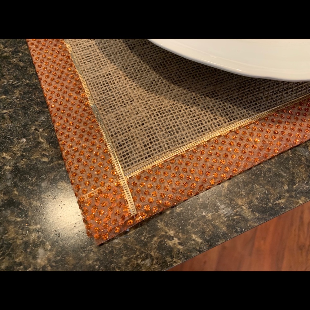 Fall Sparkle Burlap placemats set of 2